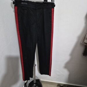 Ralph Lauren Black Trousers with Red Side Stripes